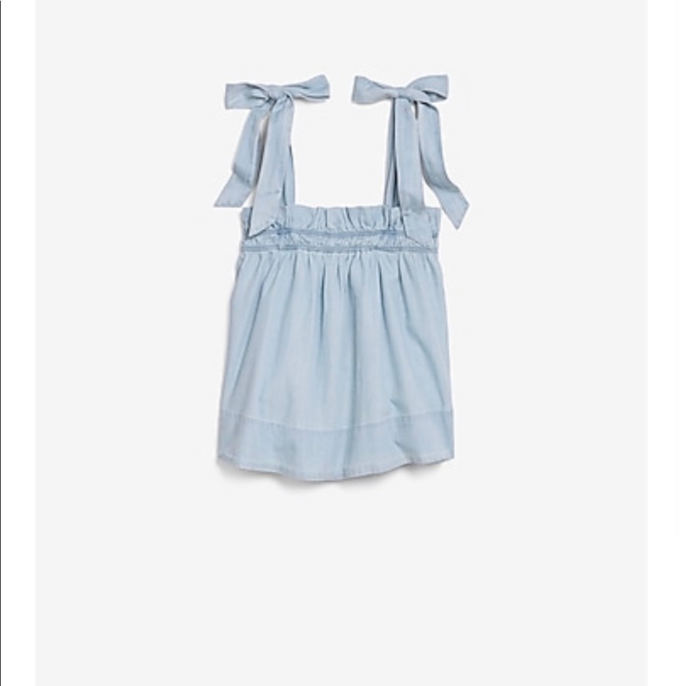 Express chambray Bow tie tank